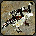 Two geese stone mosaic.